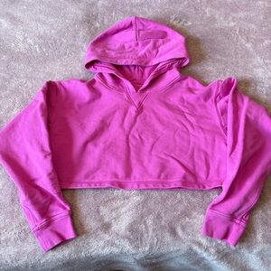 lululemon athletica Pink Cropped Hoodie